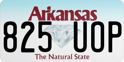 AR license plate 825UOP