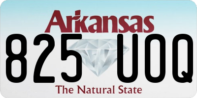 AR license plate 825UOQ