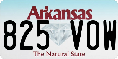 AR license plate 825VOW