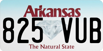 AR license plate 825VUB