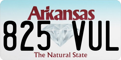 AR license plate 825VUL