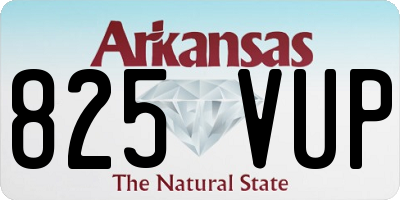 AR license plate 825VUP