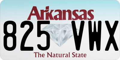 AR license plate 825VWX