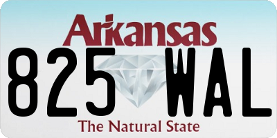 AR license plate 825WAL