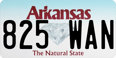 AR license plate 825WAN
