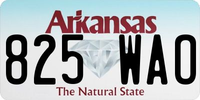 AR license plate 825WAO