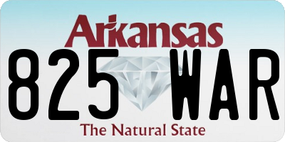 AR license plate 825WAR