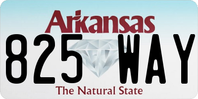 AR license plate 825WAY