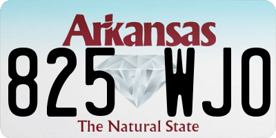 AR license plate 825WJO