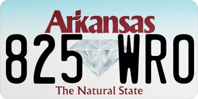 AR license plate 825WRO