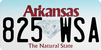 AR license plate 825WSA