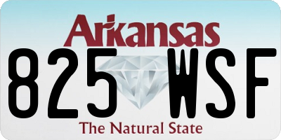 AR license plate 825WSF