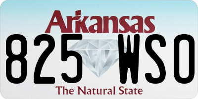 AR license plate 825WSO