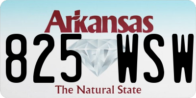 AR license plate 825WSW