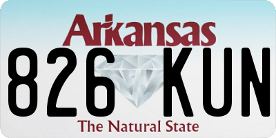 AR license plate 826KUN