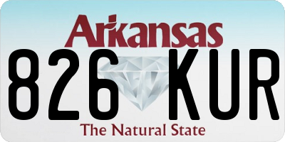 AR license plate 826KUR