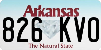 AR license plate 826KVO