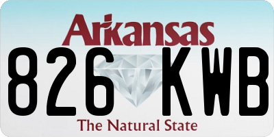 AR license plate 826KWB