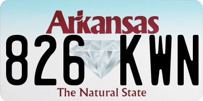 AR license plate 826KWN