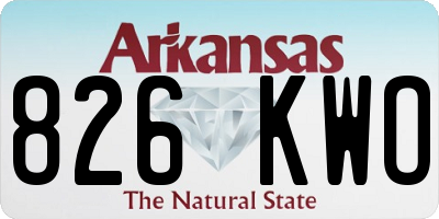 AR license plate 826KWO