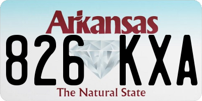 AR license plate 826KXA