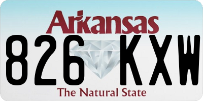 AR license plate 826KXW