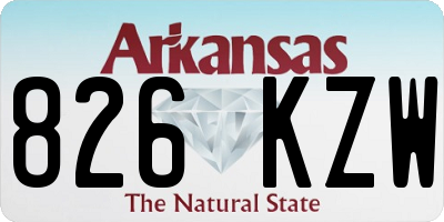 AR license plate 826KZW