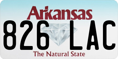 AR license plate 826LAC
