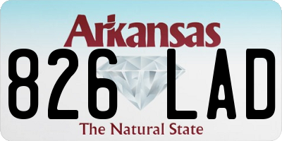 AR license plate 826LAD