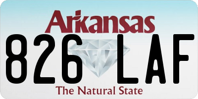 AR license plate 826LAF