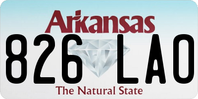 AR license plate 826LAO