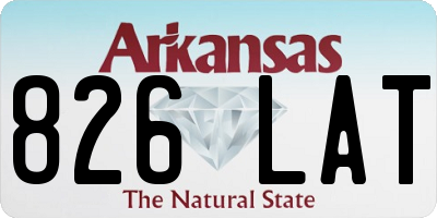 AR license plate 826LAT