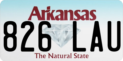 AR license plate 826LAU