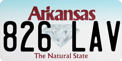 AR license plate 826LAV