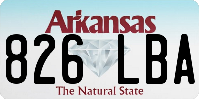 AR license plate 826LBA