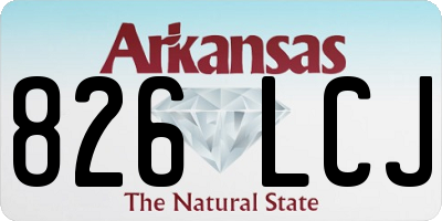 AR license plate 826LCJ