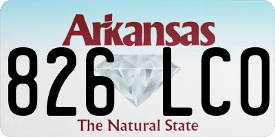 AR license plate 826LCO