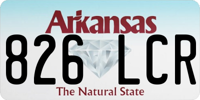 AR license plate 826LCR