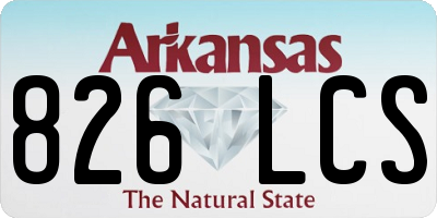 AR license plate 826LCS