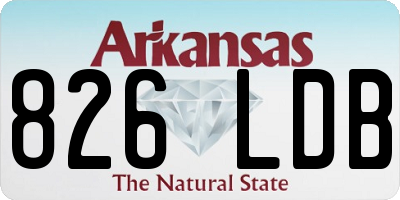 AR license plate 826LDB