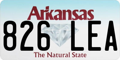 AR license plate 826LEA