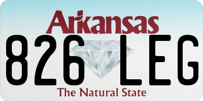 AR license plate 826LEG