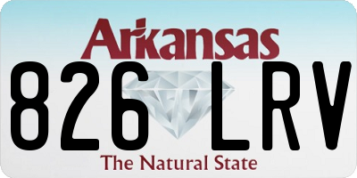 AR license plate 826LRV