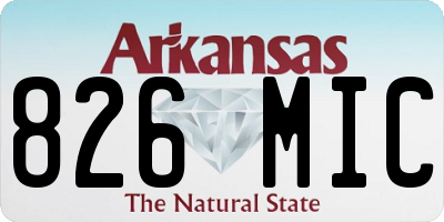 AR license plate 826MIC