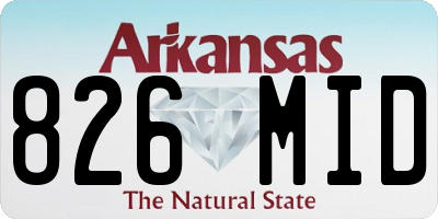 AR license plate 826MID