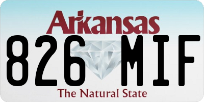 AR license plate 826MIF