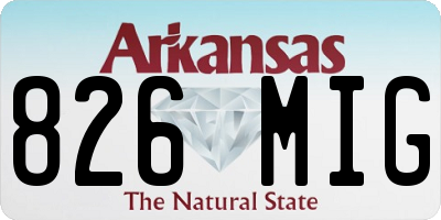 AR license plate 826MIG