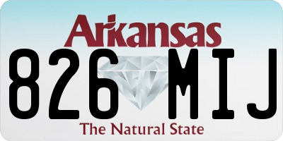 AR license plate 826MIJ