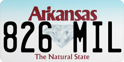 AR license plate 826MIL
