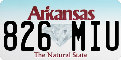 AR license plate 826MIU